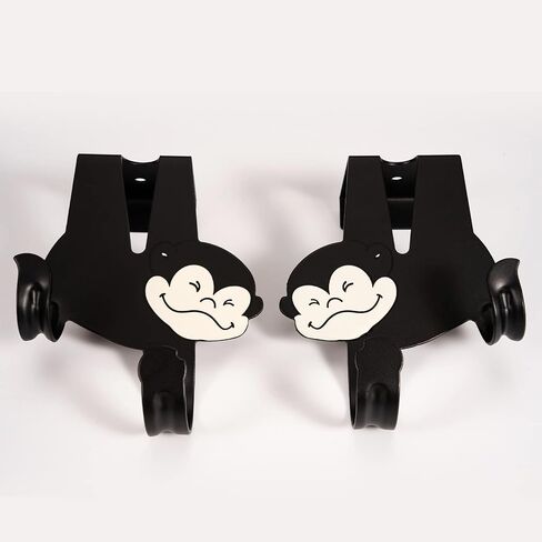 Coat Hook Over Door Hook with Monkey Cartoon Double Hook Black 2 Packs for Hanging Clothes, Towels, Bags. in Saudi Arabia