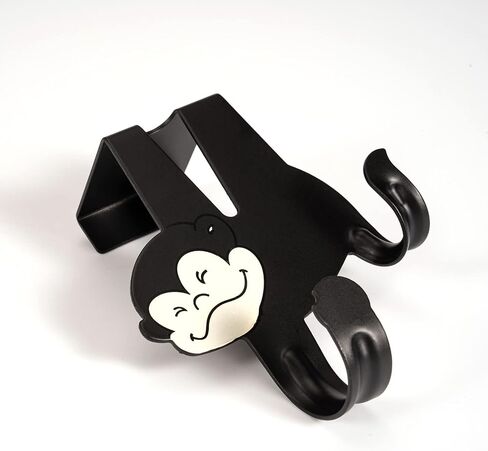 Coat Hook Over Door Hook with Monkey Cartoon Double Hook Black 2 Packs for Hanging Clothes, Towels, Bags. in Saudi Arabia