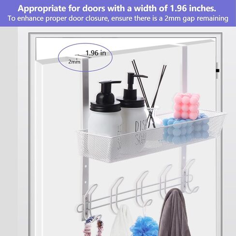 Over The Door Hooks with 1tier Mesh Basket,Over Door Organizer Hanger Coat Rack with 10 Hooks,Back of Door Hooks Storage Organizer for Bedroom,Bathroom,Kitchen,Office-Black in Saudi Arabia