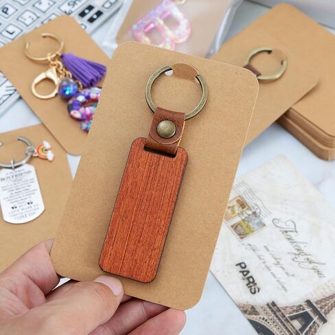 Keychain Display Cards with Self-Sealing Bags, 100 PCS 3'' x 4.7'' Keychain Holder for Display Keyring Jewelry Packaging Supplies (Black) in Saudi Arabia