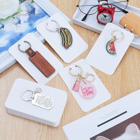 Keychain Display Cards with Self-Sealing Bags, 100 PCS 3'' x 4.7'' Keychain Holder for Display Keyring Jewelry Packaging Supplies (Black) in Saudi Arabia