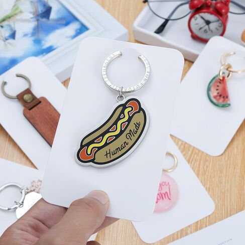 Keychain Display Cards with Self-Sealing Bags, 100 PCS 3'' x 4.7'' Keychain Holder for Display Keyring Jewelry Packaging Supplies (Black) in Saudi Arabia