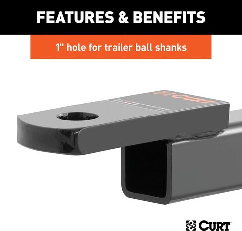CURT 45250 Class 3 Trailer Hitch Ball Mount, Fits 2-Inch Receiver, 7,500 lbs, 1-Inch Hole, 2-In Drop, 3/4-Inch Rise, Gloss Black Powder Coat in Saudi Arabia