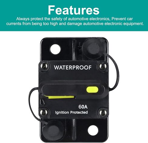 80 Amp Circuit Breaker,with Manual Reset,12V-48V DC, for Car Marine Trolling Motors Boat ATV Manual Power Protect and Automotive Marine Boat Audio System Protection in Kuwait