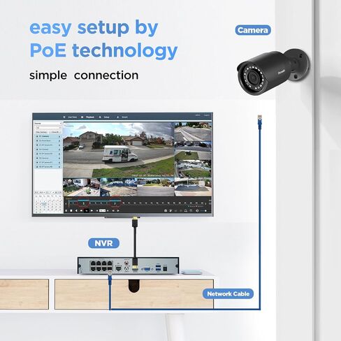 نظام كاميرا أمان 4K، 4 كاميرات IP سلكية بدقة 8 ميجابكسل مع ميكروفون، اكتشاف المركبات البشرية بالذكاء الاصطناعي، رؤية ليلية بالأشعة تحت الحمراء 100 قدم، 4K 8 قنوات NVR 2 تيرابايت HDD للتسجيل 24/7، PB37F0408-8M in Saudi Arabia
