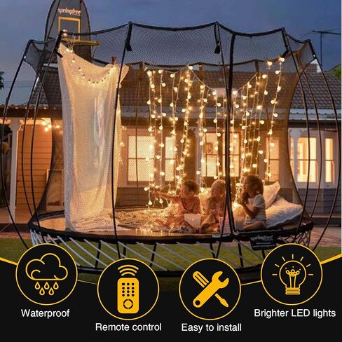 أضواء الترامبولين مع محول الطاقة، 120 مصباح LED أكثر سطوعًا لترامبولين بطول 5 أقدام إلى 12 قدم، ضوء ترامبولين LED مقاوم للماء مع جهاز تحكم عن بعد و8 أوضاع للترامبولين، خيمة التخييم in Kuwait