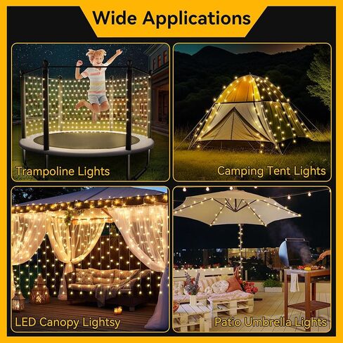 أضواء الترامبولين مع محول الطاقة، 120 مصباح LED أكثر سطوعًا لترامبولين بطول 5 أقدام إلى 12 قدم، ضوء ترامبولين LED مقاوم للماء مع جهاز تحكم عن بعد و8 أوضاع للترامبولين، خيمة التخييم in Kuwait