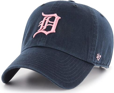 '47 MLB Navy Pink Primary Logo Clean Up Adjustable Hat Cap, Adult One Size in Saudi Arabia