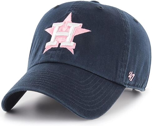 '47 MLB Navy Pink Primary Logo Clean Up Adjustable Hat Cap, Adult One Size in Saudi Arabia