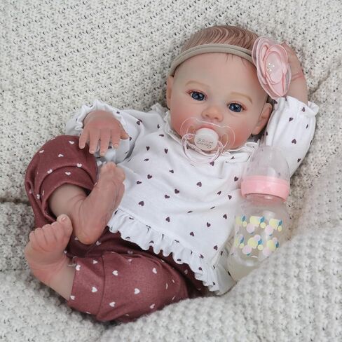 Lifelike Reborn Baby Dolls - 18 Inch Realistic Newborn Baby Dolls Girl, Real Life Baby Dolls with Soft Weighted Body, Real Baby Reborn Gift Set for Kids Age 3+ in Saudi Arabia