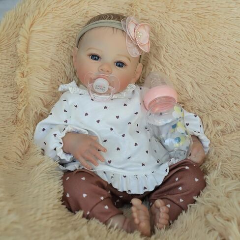 Lifelike Reborn Baby Dolls - 18 Inch Realistic Newborn Baby Dolls Girl, Real Life Baby Dolls with Soft Weighted Body, Real Baby Reborn Gift Set for Kids Age 3+ in Saudi Arabia