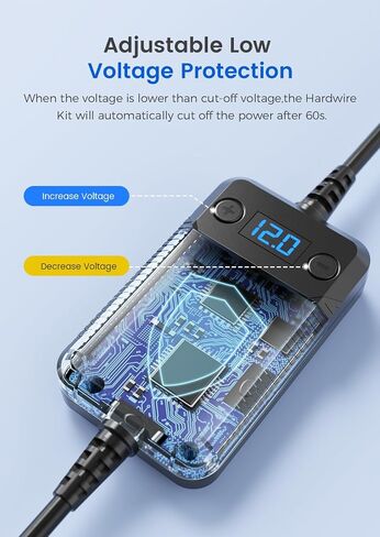 Dash Cam Hardwire Kit, Veement Type-C Hardwire Kit for Dash Camera V200, V200Pro, T90X, VT10, 11.5ft,12V 24V to 5V Car Dashboard Cam Charger Power Cable with Low Voltage Protection,Include 4 Fuse Taps in Saudi Arabia