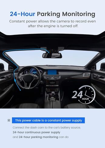 Dash Cam Hardwire Kit, Veement Type-C Hardwire Kit for Dash Camera V200, V200Pro, T90X, VT10, 11.5ft,12V 24V to 5V Car Dashboard Cam Charger Power Cable with Low Voltage Protection,Include 4 Fuse Taps in Saudi Arabia