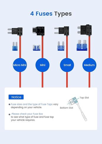 Dash Cam Hardwire Kit, Veement Type-C Hardwire Kit for Dash Camera V200, V200Pro, T90X, VT10, 11.5ft,12V 24V to 5V Car Dashboard Cam Charger Power Cable with Low Voltage Protection,Include 4 Fuse Taps in Saudi Arabia