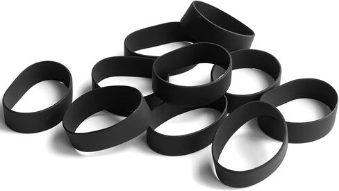 GRIFITI Band Joes 3" x 0.75" Small Silicone Elastic Rubber Bands Rings Gasket Bottle Food Cooking Durable Office Boxes Wraps 10 Pack Black High Strong Rubberbands Heavy Round Siliconebands in Saudi Arabia