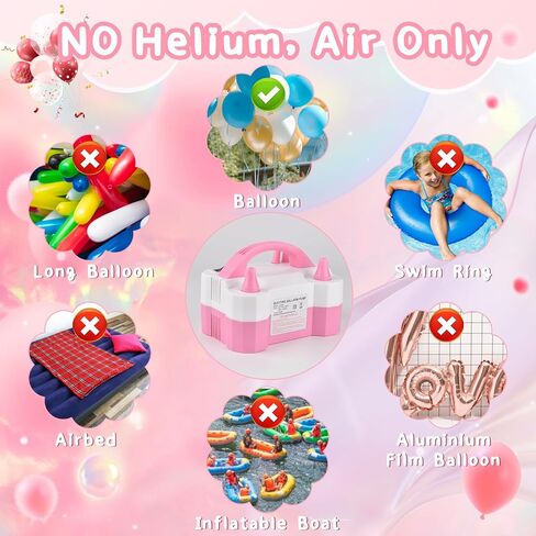 Electric Air Balloon Pump,Dual Nozzle Design,Electric Blower Inflator for Decoration,Balloon Pump for Decoration, Party, Sport,Gifts:2 Tying Tools in Saudi Arabia