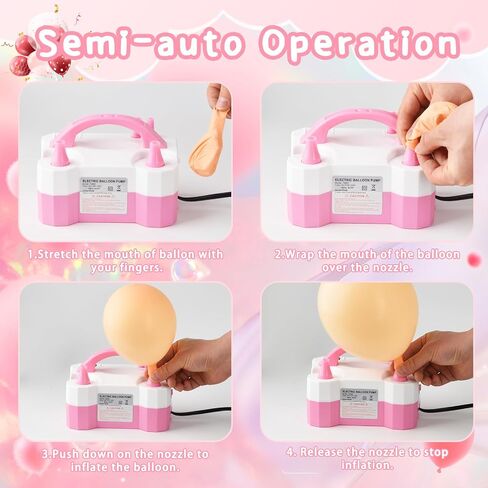 Electric Air Balloon Pump,Dual Nozzle Design,Electric Blower Inflator for Decoration,Balloon Pump for Decoration, Party, Sport,Gifts:2 Tying Tools in Saudi Arabia