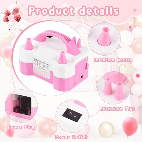 Electric Air Balloon Pump,Dual Nozzle Design,Electric Blower Inflator for Decoration,Balloon Pump for Decoration, Party, Sport,Gifts:2 Tying Tools in Saudi Arabia