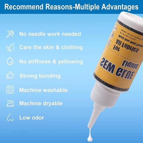 1 قطعة 1 دقيقة من صمغ الخياطة السائل، غراء نسيج غرز سائل سريع الإصلاح قابل للغسل، إصلاح سريع للقماش الجاف، سائل صمغ للخياطة لجميع الأقمشة، قطن الدنيم، ملابس الفانيلا، إصلاح دمية الأريكة وإصلاحها بنفسك in Kuwait