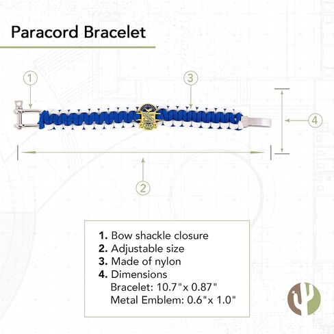 سوار Paracord من Desert Cactus Phi Beta Sigma Fraternity Gold Crest - حجم قابل للتعديل in Saudi Arabia