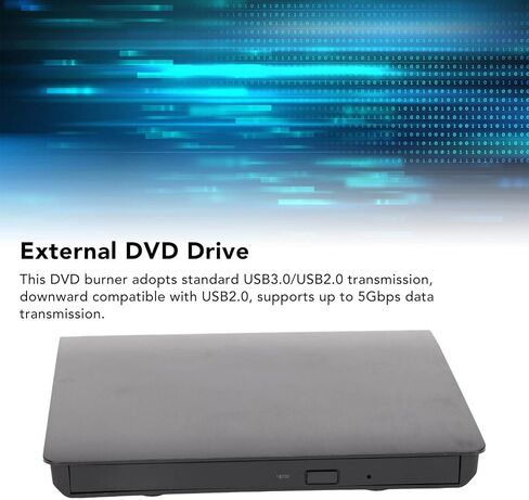 محرك أقراص DVD خارجي، USB3.0 وType C ثنائي المنفذ CD DVD + / - RW Drive مشغل DVD للكمبيوتر المحمول CD ROM Burner لـ SATA ODD القياسي in Kuwait