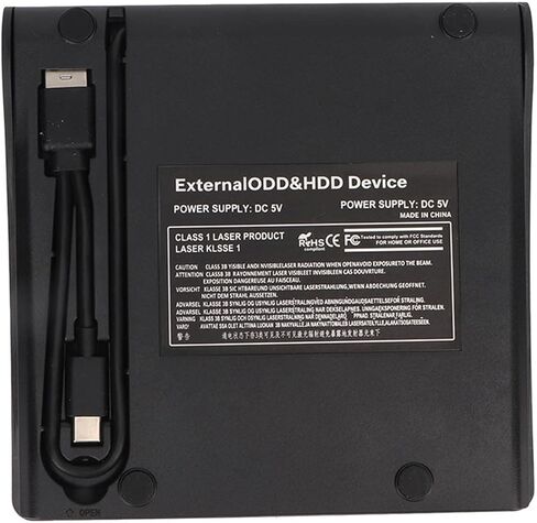 محرك أقراص DVD خارجي، USB3.0 وType C ثنائي المنفذ CD DVD + / - RW Drive مشغل DVD للكمبيوتر المحمول CD ROM Burner لـ SATA ODD القياسي in Kuwait