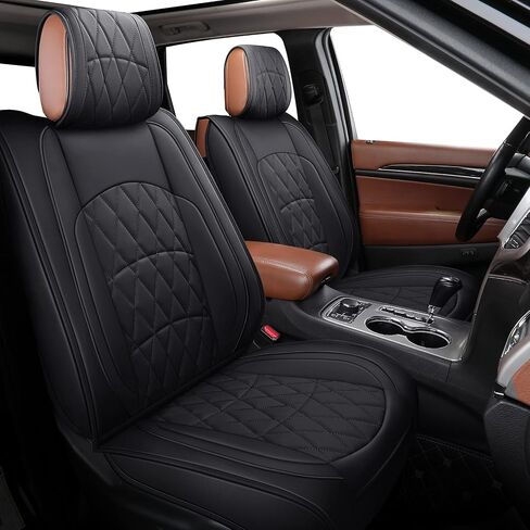 أغطية مقاعد YIERTAI Jeep Grand Cherokee مجموعة كاملة تناسب 2011-2024 شاحنة بيك اب Laredo Limited Classic Trailhawk وسادة هوائية متوافقة مع واقيات وسائد السيارة المصنوعة من الجلد الصناعي المقاوم للماء in Saudi Arabia