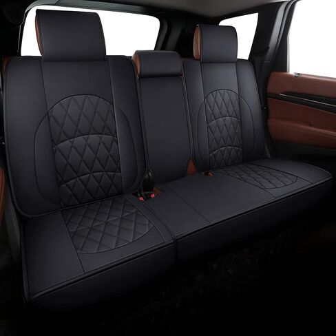 أغطية مقاعد YIERTAI Jeep Grand Cherokee مجموعة كاملة تناسب 2011-2024 شاحنة بيك اب Laredo Limited Classic Trailhawk وسادة هوائية متوافقة مع واقيات وسائد السيارة المصنوعة من الجلد الصناعي المقاوم للماء in Saudi Arabia