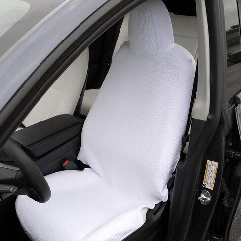 Tesla Model Y Seat Covers 2024 - Performance Towel Tesla Seat Covers Fit 2020-2024 Model Y, Sweat & Spill Protectors, 2 White Front Seat Covers in Kuwait