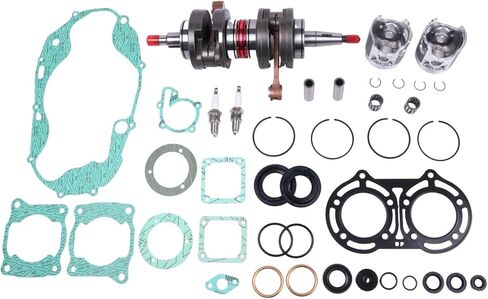 Complete Engine Bottom End Rebuild Kit Compatible with Yamaha Banshee 350 YFZ350 YFZ 350 1987-2006 64mm ATV Crank Piston Seal Gasket Plug in Saudi Arabia