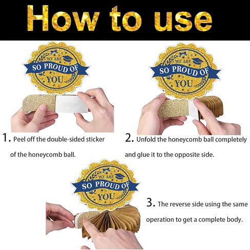 8 قطع من قطع مركزية على شكل قرص العسل لتزيين حفلات التخرج، فئة 2024، لوازم تزيين طاولة التهنئة (أخضر) in Kuwait