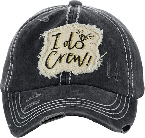 C.C Women's Distressed Vintage Embroidered Patched Bridal Shower Baseball Cap, Bride/White in Saudi Arabia
