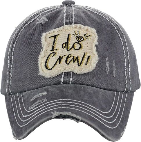 C.C Women's Distressed Vintage Embroidered Patched Bridal Shower Baseball Cap, Bride/White in Saudi Arabia