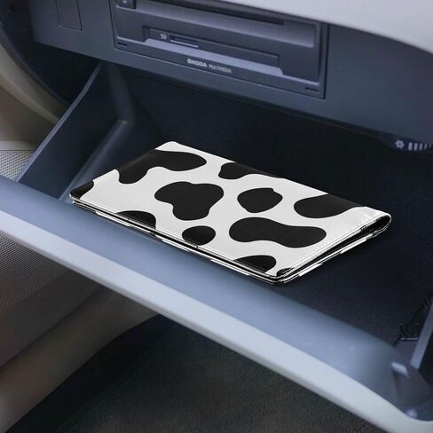 Cow Markings Car Registration and Insurance Holder Vehicle Glove Box Organizer Car Accessories Wallet Case for Women Men H020037 in Saudi Arabia