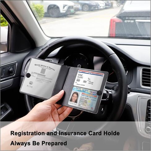 حامل بطاقات التأمين والتسجيل للسيارة، محفظة حافظة لتنظيم وثائق السيارة، وتأمين تسجيل السيارات وحامل وثائق بطاقة الهوية للسيارة والشاحنات وسيارات الدفع الرباعي والمركبات in Kuwait