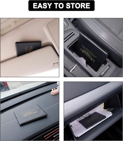 حامل بطاقات التأمين والتسجيل للسيارة، محفظة حافظة لتنظيم وثائق السيارة، وتأمين تسجيل السيارات وحامل وثائق بطاقة الهوية للسيارة والشاحنات وسيارات الدفع الرباعي والمركبات in Kuwait