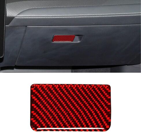 متوافق مع ملصق لوحة مشبك صندوق القفازات من ألياف الكربون للإكسسوارات الداخلية لسيارة Ford Mustang Mach-E 2021 2022 2023 (أحمر) in Kuwait