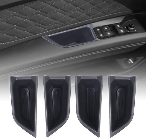 Car Front Rear Door Storage Box Compatible with Audi Q4 E-Tron Car Front Rear Side Door Handle Storage Box Organizer Tray Door Armrest Organizer Handle Pocket Tray Insert Glove Pallet Tray Accessories in Saudi Arabia