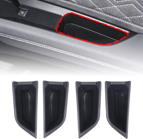 Car Front Rear Door Storage Box Compatible with Audi Q4 E-Tron Car Front Rear Side Door Handle Storage Box Organizer Tray Door Armrest Organizer Handle Pocket Tray Insert Glove Pallet Tray Accessories in Saudi Arabia