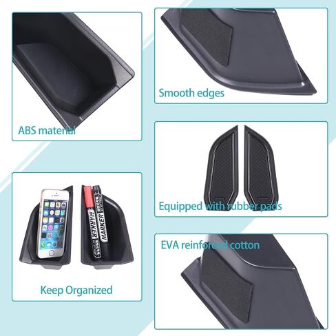 Car Front Rear Door Storage Box Compatible with Audi Q4 E-Tron Car Front Rear Side Door Handle Storage Box Organizer Tray Door Armrest Organizer Handle Pocket Tray Insert Glove Pallet Tray Accessories in Saudi Arabia