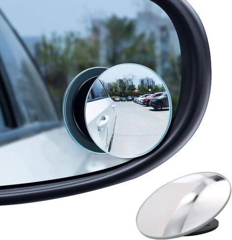 4 قطع مرآة سيارة للبقع العمياء، مرآة للبقع العمياء مستديرة بزاوية واسعة 2 بوصة، مرآة رؤية خلفية محدبة عالية الدقة من الزجاج بدون إطار، مرآة زجاجية مستديرة للبقع العمياء لسيارة الدفع الرباعي والشاحنات in Kuwait