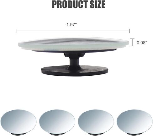4 قطع مرآة سيارة للبقع العمياء، مرآة للبقع العمياء مستديرة بزاوية واسعة 2 بوصة، مرآة رؤية خلفية محدبة عالية الدقة من الزجاج بدون إطار، مرآة زجاجية مستديرة للبقع العمياء لسيارة الدفع الرباعي والشاحنات in Kuwait