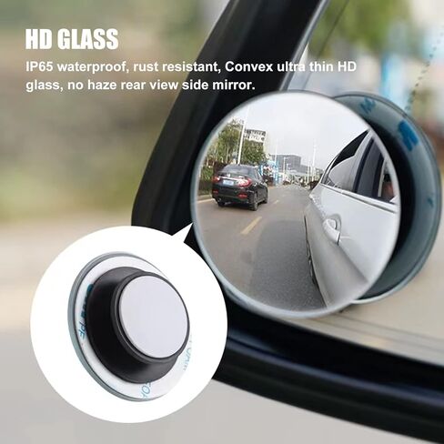 4 قطع مرآة سيارة للبقع العمياء، مرآة للبقع العمياء مستديرة بزاوية واسعة 2 بوصة، مرآة رؤية خلفية محدبة عالية الدقة من الزجاج بدون إطار، مرآة زجاجية مستديرة للبقع العمياء لسيارة الدفع الرباعي والشاحنات in Kuwait