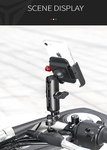LAZORA Phone Holder for Motorcycle Aluminum Alloy Material Sturdy and Durable Two U-Bolt Base 360°Rotating Suitable for 4.7"- 6.8" Cellphone Material Sturdy and Durable Base Rotating (2816) in Saudi Arabia