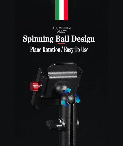 LAZORA Phone Holder for Motorcycle Aluminum Alloy Material Sturdy and Durable Two U-Bolt Base 360°Rotating Suitable for 4.7"- 6.8" Cellphone Material Sturdy and Durable Base Rotating (2816) in Saudi Arabia