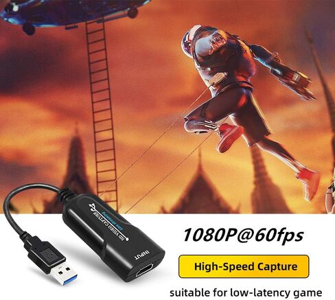جهاز التقاط الصوت والفيديو HDMI - قم بالبث والتسجيل بدقة 1080p30 - HDMI إلى USB2. 0 USB مسجل فيديو لعبة بطاقة التقاط الصوت والفيديو لأجهزة الكمبيوتر المحمول عالية الوضوح، البث المباشر in Kuwait