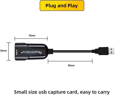 جهاز التقاط الصوت والفيديو HDMI - قم بالبث والتسجيل بدقة 1080p30 - HDMI إلى USB2. 0 USB مسجل فيديو لعبة بطاقة التقاط الصوت والفيديو لأجهزة الكمبيوتر المحمول عالية الوضوح، البث المباشر in Kuwait