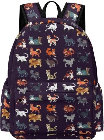 Warriors Backpack Cats Backpack School Bookbags Lightweight Casual Travel Daypack Laptop Bag For Women Men Kids in Saudi Arabia