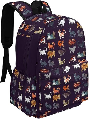 Warriors Backpack Cats Backpack School Bookbags Lightweight Casual Travel Daypack Laptop Bag For Women Men Kids in Saudi Arabia