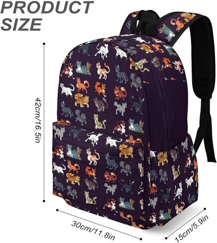 Warriors Backpack Cats Backpack School Bookbags Lightweight Casual Travel Daypack Laptop Bag For Women Men Kids in Saudi Arabia
